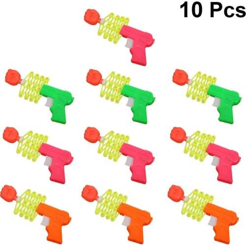 10pcs Fist Shooter Durable Prime Retractable Fist Shooter Trick Toy Gun Spring Toy Gun for Kid Children April Fool Day Party A35