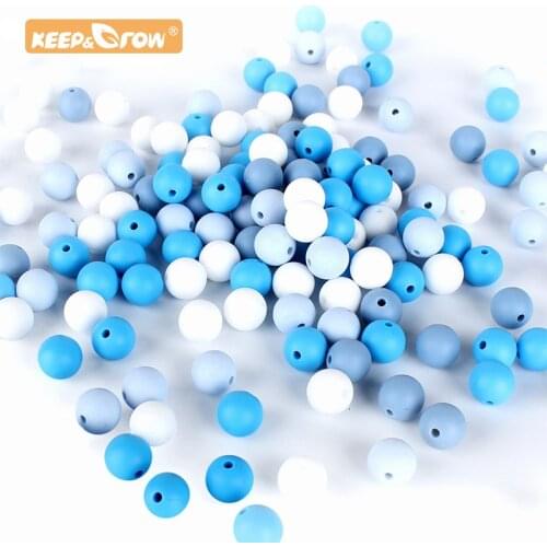 Keep&Grow 1000pcs Silicone Beads 12mm Food Grade Round Silicone Beads DIY Baby Pendant Necklace Silicone Teether