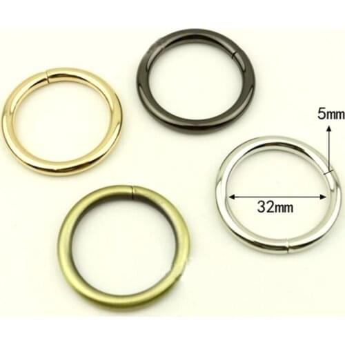 30pcs Gunmetal Black round rings 32mm(Inner) O ring Purse ring Strap Ring Purse Handbag Leather