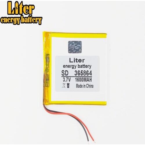 365864 3.7V 1600MAH Lithium Polymer LiPo Rechargeable Battery cells power For MP3 MP4 MP5 DVD GPS Vedio Game E-Book 356065