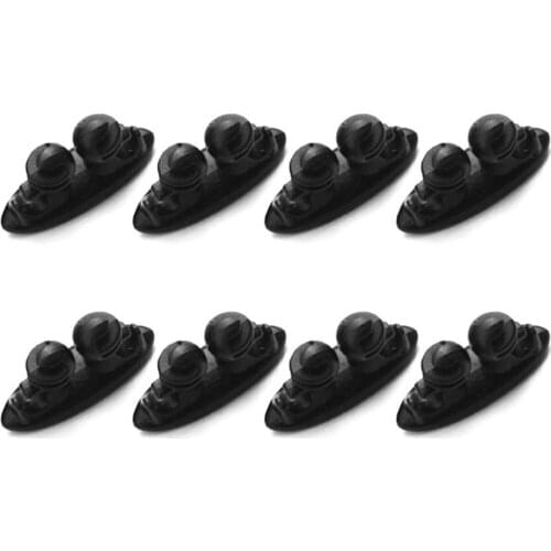 8pcs Car Wire USB Cable Holder Tie Clip Fixer Organizer Black Line Clamp