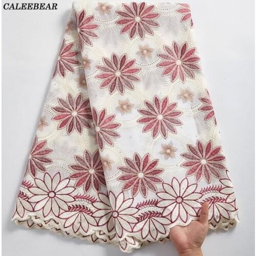 African Lace Fabric 2021 Embroidery Swiss Volie Lace In Switzerland Nigerian Cotton Lace Fabrics With Stones For Dress S2317
