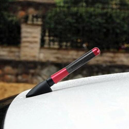 8cm Carbon Fiber Car Styling Roof Antenna Screw Short Radio Aerial Antenna Auto Accessories for MG3 MG6 Benz Mazda BMW Honda