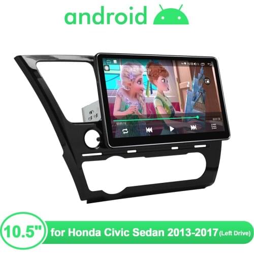 JOYING Android 10.0 Car Radio Stereo 10.5 Inch Touch Screen For The Car With Carplay For Honda Civic Sedan 2013-2017（Left Drive