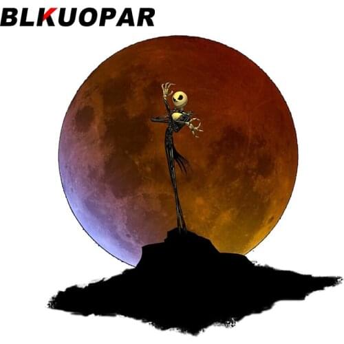 BLKUOPAR 13cm x 12.8cm for Nightmare Before Christmas Skull Car Stickers Suitcase Snowboard Trunk Decal Windows Graphics