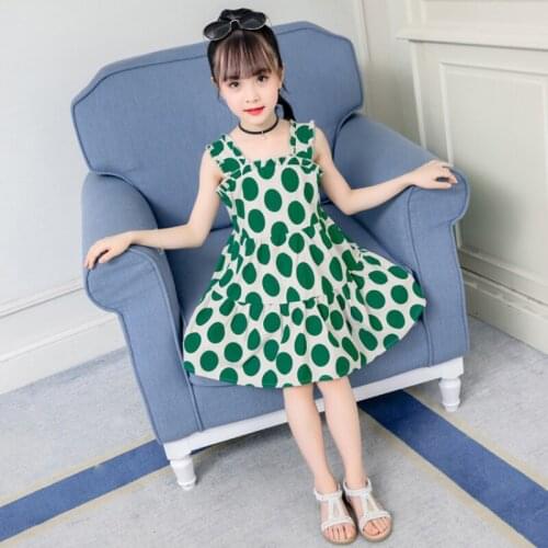 Kids Clothes Girls Dress 2021 New Summer Sleeveless Suspender Polka Dot Dress Princess Dress Vestidos Toddler Girl Dresses