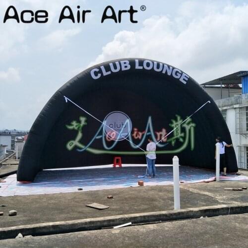 8*5*3.6m giant black inflatable tunnel tent for party and stage