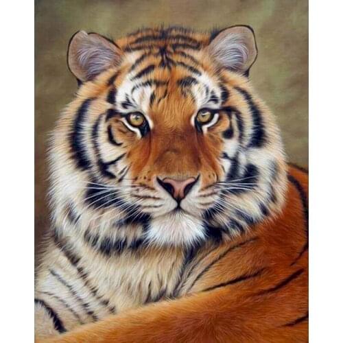 GATYZTORY Frame Diy Painting By Numbers Tigers Animals Paint By Numbers Acrylic Canvas Painting Handpainted Drawing Art