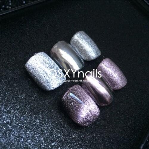 20g/50g Multi-usages 9D Magnetic Cat Eye Pigment Mirror Powder Glitter White Silver / Light Pink Chrome for Gel Polish Nail Art