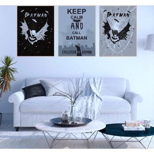 Marvel Superhero Canvas Painting Batman Decorative Wall Painting Bedroom Living Room Home Decor Poster Sofa Background Wall
