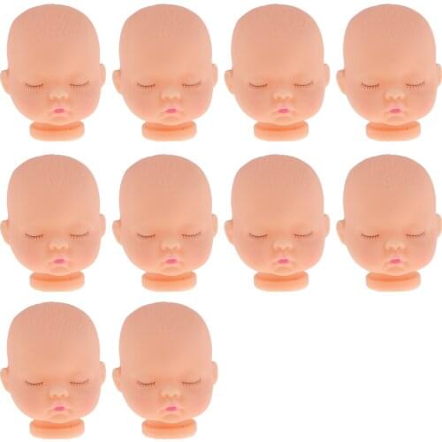 Mini Sleeping Baby Doll Head Sculpt Mold For Mini Keychain Doll Keyring Baby Doll DIY Custom Supplies 10 Pieces