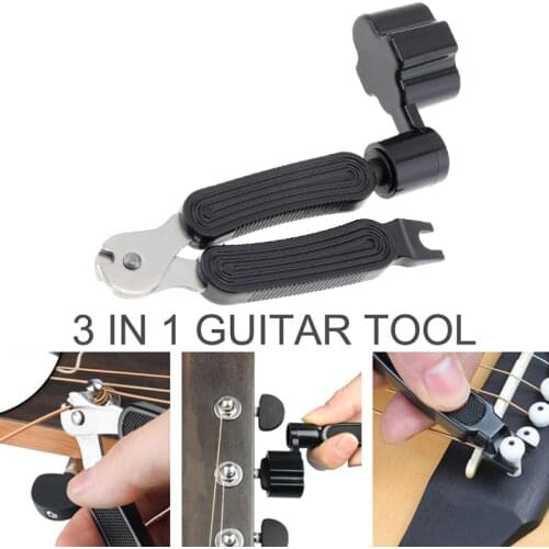 3 IN 1 Multifunctional Guitar Tool Guitar Winder String Cutter Pin Puller Instrument Accessories for Guitars Banjos Mandolins