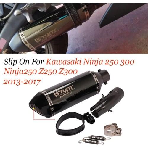 Motorcycle Exhaust Pipe Escape Modified Muffler DB Killer Middle Link Pipe Slip On For Kawasaki Ninja 250 300 Ninja250 Z250 Z300