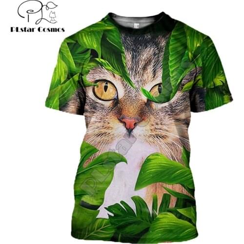 2020 Fashion Men t shirt 3D Printed Funny Cat Weeds T shirts Unisex Street Harajuku Short sleeve shirt summer Casual tops