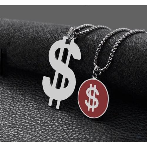 Fashion titanium steel hip hop metal necklace stainless steel geometric pendant necklace hot sale