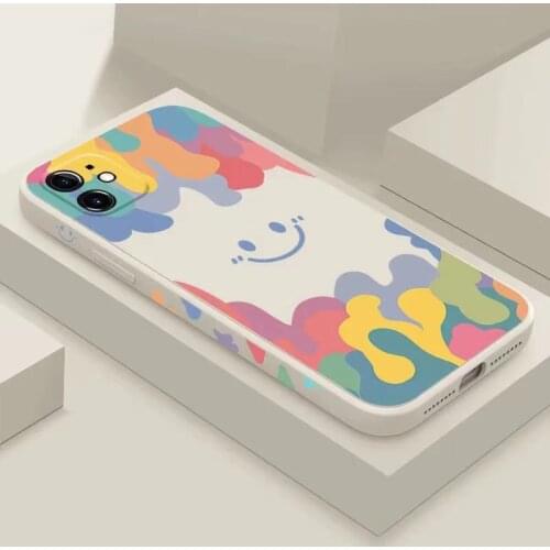 Summer Ice Cream Smile Soft Phone Case for IPhone 12 Pro Max 11 11Pro 7 8 Plus X Xs Xr SE 2020 Pattern Border Cover for Girly