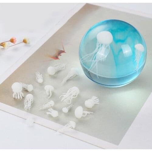 1Pcs Mini Jellyfish Modeling Epoxy Resin Mold Ocean Theme Fillers DIY Filling Materials