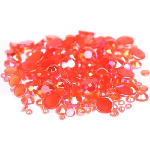 Newest Fashion Many Sizes Jelly Red Color Acrylic Rhinestones Shoes Clothing Decorations Sparkling Nail Art Decorations