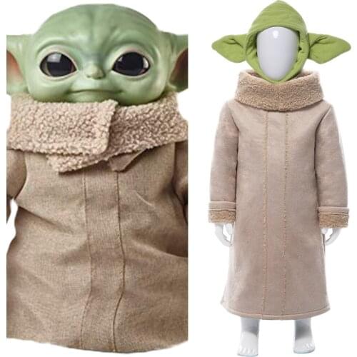 NEW Kids Star Man Cosplay Yodan child Costume Robe Hat Uniform Suit Party Costume Children Coat child summer clothes