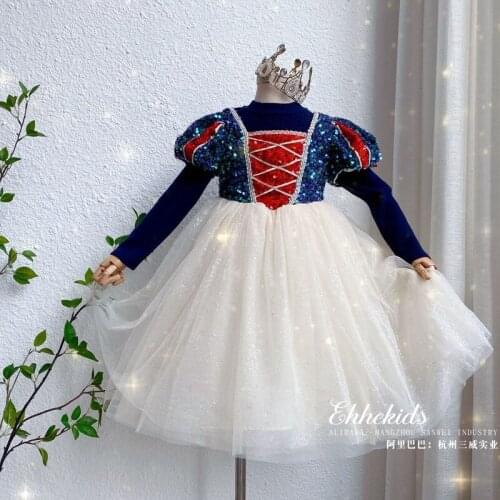 2021 fall winter new girls sequin knitted Boutique tulle princess dress wholesale