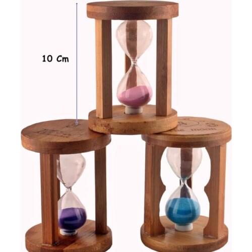 Wooden Pedestal Sand Clock 3 Minutes Duration Wood Glass Hourglass Wooden design Sand Clock Decoration Souvenirs Wood Processing