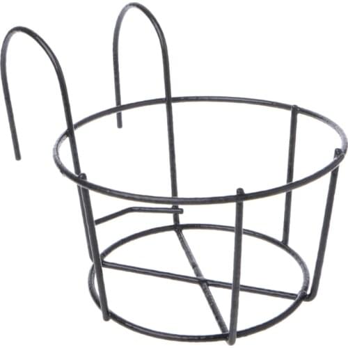 Hanging Plant Iron Racks Balcony Round Flower Pot Rack Railing Fence Outdoor