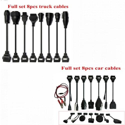 Full Set 8pcs Car Cables + 8pcs Truck Cables for VD DS150E CDP Pro Plus Cable for Delphis Car Diagnostic 8pcs Full Set Cables