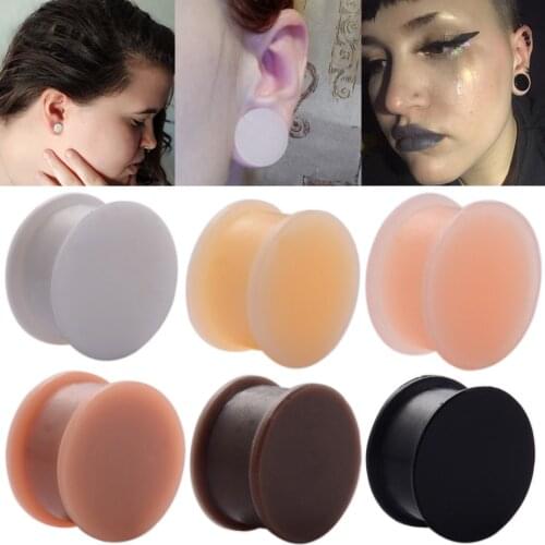 6Pairs Silicone Saddle Ear Gauges Large Gauge ear plugs Ear Stretching Supersize Ear Expander Piercings Ear Stretchers 3mm-50mm