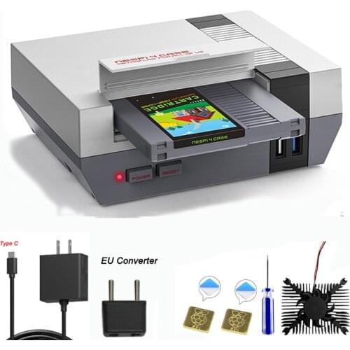 RETROFLAG NESPi 4 Case For Raspberry Pi 4 Case with SSD Cartridge Adapter Cooling Fan Heatsink for Raspberry Pi 4 ModelB