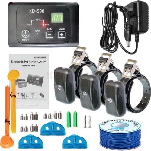 With 3 Collars Electric Wireless Collar With New Design In Fence System KD-990 KD990 Electronic Dog Fence Training System