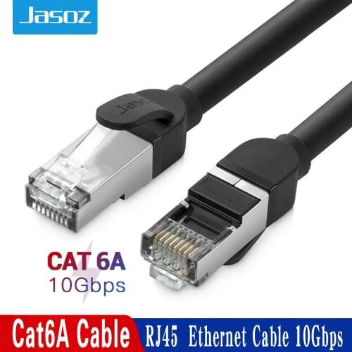 Jasoz CAT6A Ethernet Cable SSTP RJ45 Lan Network Cable 10 Gigabit High Speed 500MHz Cat6 a Patch Cord for Modem Router Cable 20m