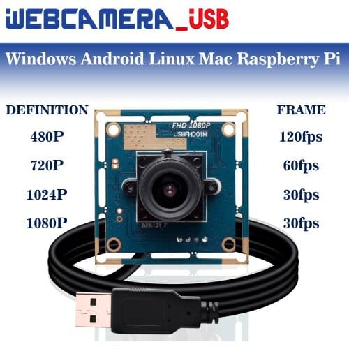 1080p 2megapixel with 2.1mm lens full hd MJPEG 30fps/60fps/120fps high speed CMOS OV2710 Wide angle Mini CCTV USB Camera Module