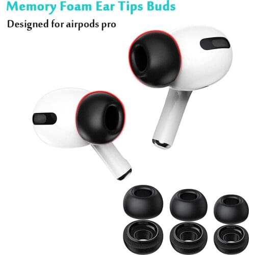 Noise Isolate Premium Memory Foam Tips for AirPods Pro,No Silicone Eartips Pain,Anti-Slip Earplugs,Fit in Charging Case