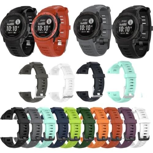 Silicone Silicone Watch Band Strap for Garmin Instinct Case TPU Soft Cover Screen Protector Shell