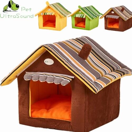 ULTRASOUND PET Pet Striped Removable Cover Mat Dog House Dog Beds For Small Medium Dogs Pet Kennels House Pet Beds For Dog Cat
