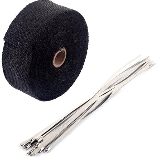 1pc Performance Exhaust Heat Wrap Manifold Downpipe Heat Wrap With 10pc Fitting Cable Ties Heat Wraps Dropshipping