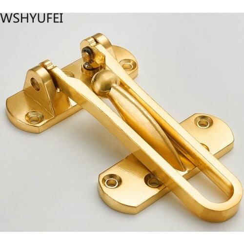 1pcs modern very simple room indoor hotel hotel door lock anti-theft buckle new gold anti-theft buckle free shipping