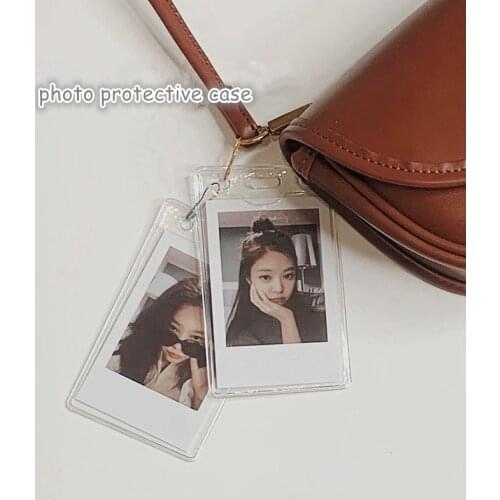 10pcs/lot PVC Photo Card Holders Kpop Photocards Protective Case Transparent Card Holder Korean Girls Keyring Album Pandent