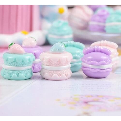 10pcs/lot Resin Artificial Cake Cookie Cabochon For Keychain Scrapbooking Craft Decorative Craft DIY Embellishment