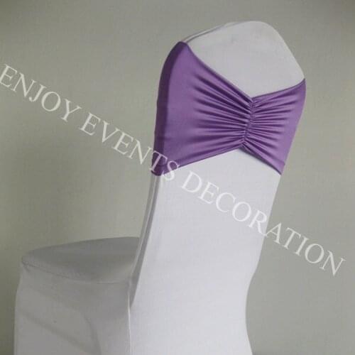 10pcs YHA#52 fancy ruffled lycra spandex band for any chair back decor