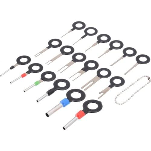 18pcs Automotive Plug Terminal Remove Tool Set Key Pin Car Electrical Wire Crimp Connector Extractor Kit Accessories