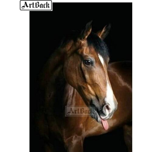 5d diy diamond painting horse icon full square / round drill 3D diamond embroidery mosaic rhinestone decoration ARD68