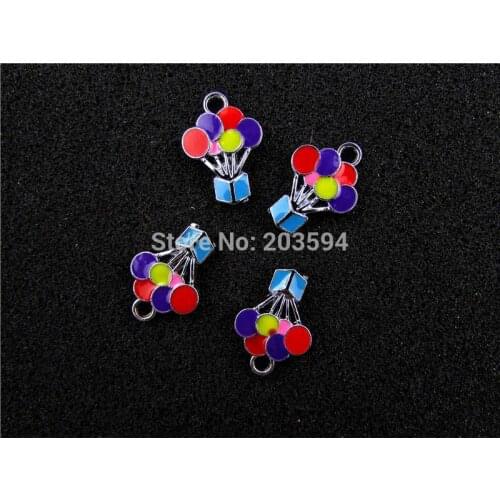 AE384 Mix Color 20Pcs Alloy Metal Enamel fire balloon Charms Pendants 22x16mm