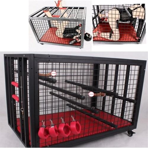 Large Sex Love Dog Cage Adult Articles Slave Punishment Props BDSM Furniture Restraint Training Bondage Femdom Torture Tool Game