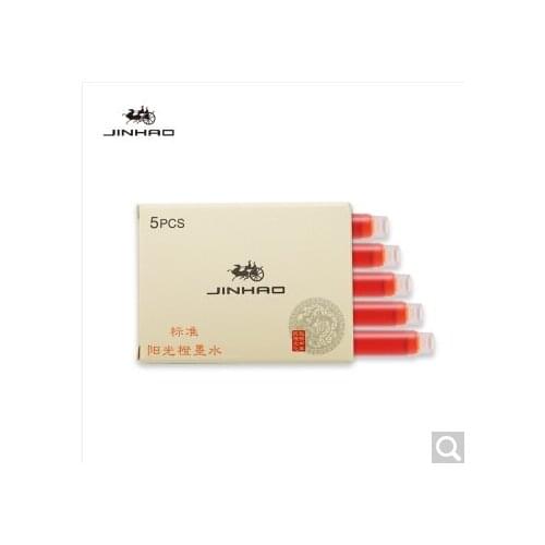 10 PCS jinhao Orange Fountain Pen Ink Cartridge Refills Length Fountain Pen Ink Cartridge Refills