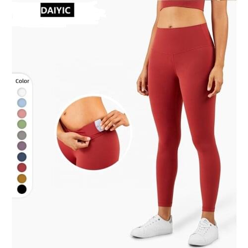 DAIYIC New Womens Sports Pants Polyester Plus Size Fitness with Pocket Yoga Leggings