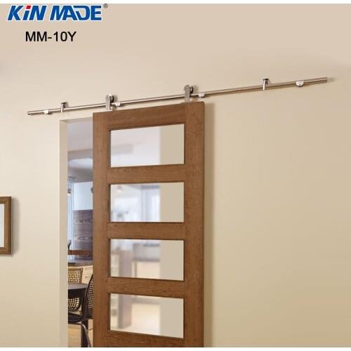KIN MADE USA warehouse Free shipping Top mounted wooden barn door hardware sliding kits including handle