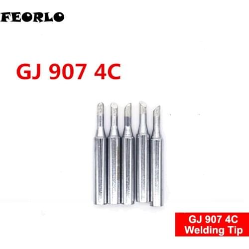 FEORLO 5PCS/ lot GJ-4C Lead-free solder tip Universal MT-3927 MT-3917 905E 907 MT-3918 Tips GJ-4C welding stings