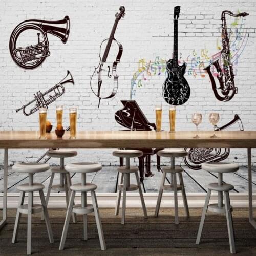 Photo wallpaper Retro Nostalgic Instruments Bar Backdrop wallpaper TV background wall stereo wallpaper custom mural