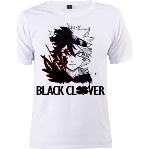 Classics Black Clover T Shirt Graphic Asta And Yuno Anime T-shirt Fashion Japanese Short Sleeve Tee Shirt Loose Print Kids Tops